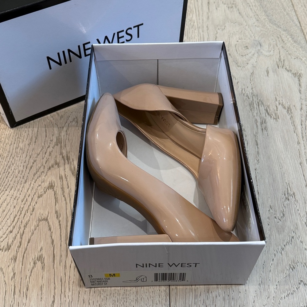 Nine West Anisa 9X Block Heel Pump in Size 8 Color Natural - Picture 8 of 14